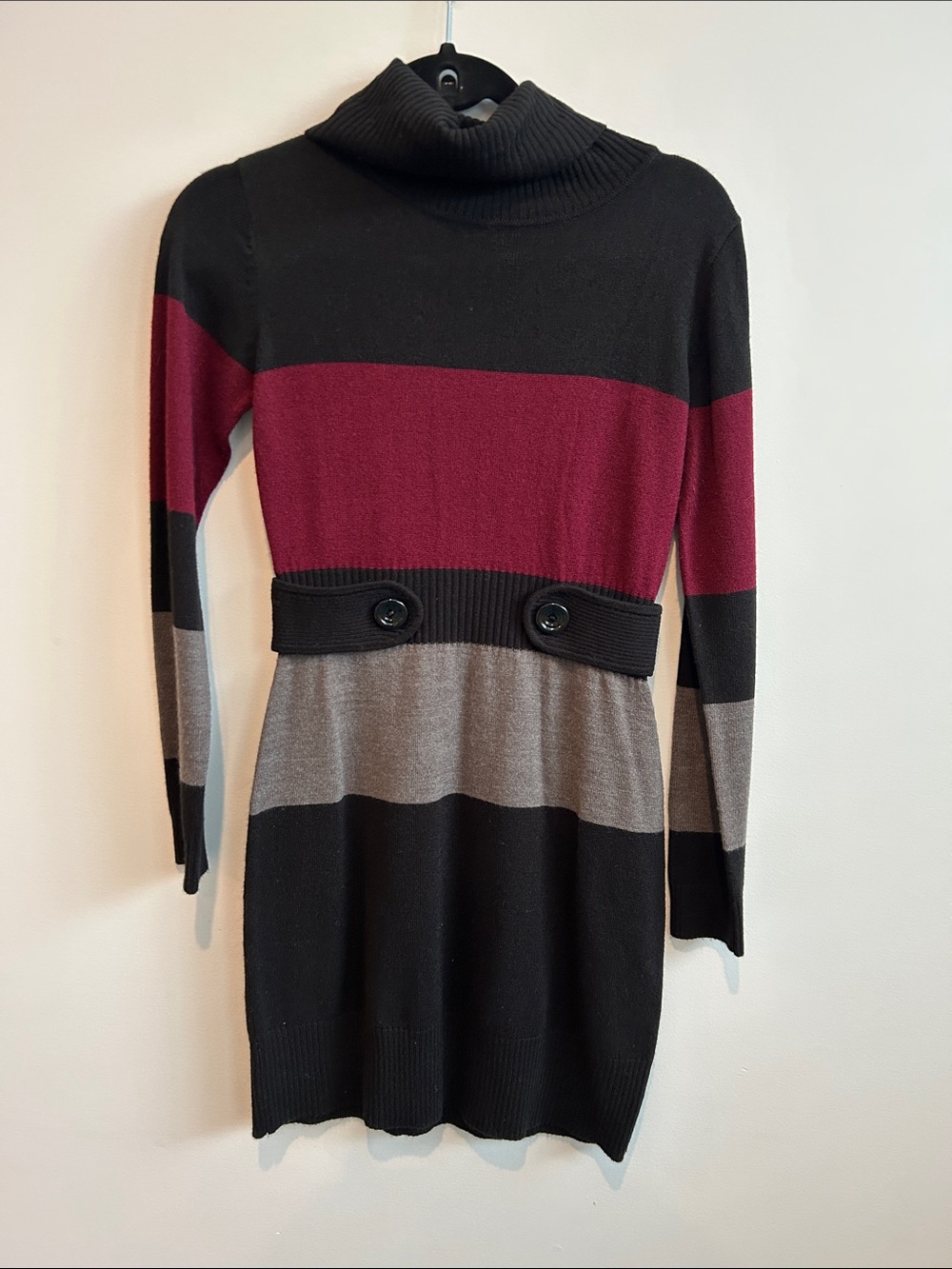 Iz Byer Black Ribbed Mock Neck Top